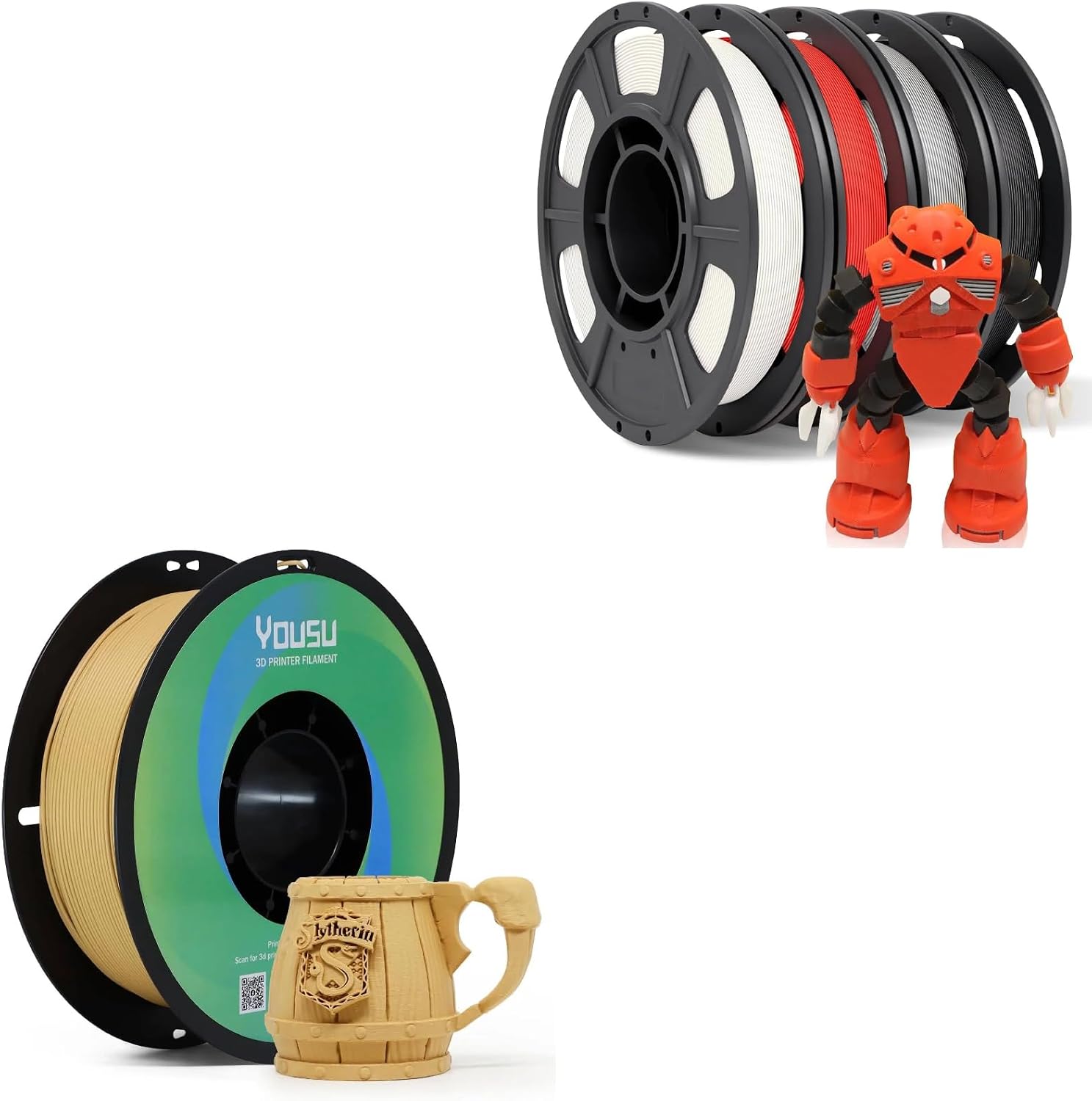 YOUSU Matte PLA 1KG and YOUSU PLA 4 * 250g Bundle
