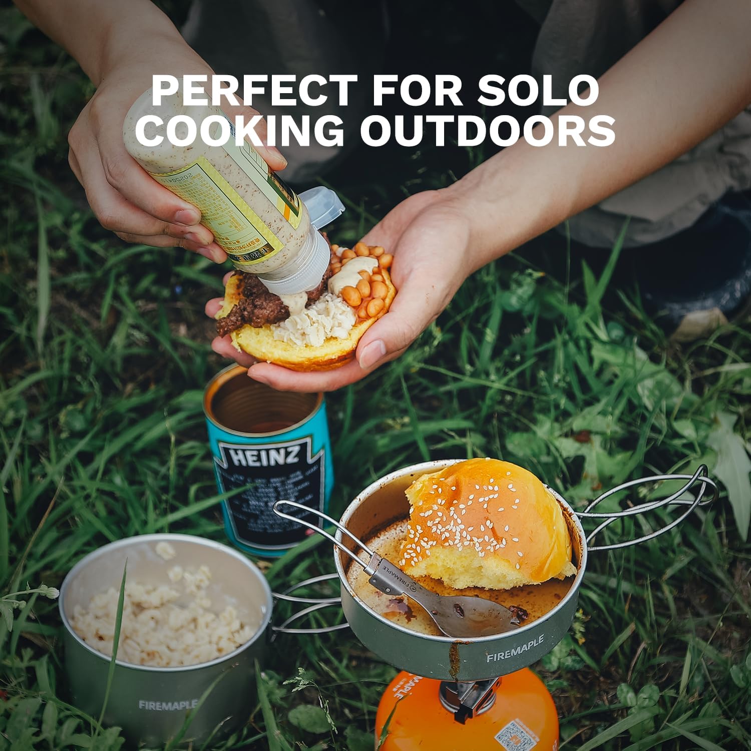 Fire-Maple Frost Mini Ultraleichtes Camping Kochgeschirr Set aus Aluminium, Kompakter Topf und Pfanne Für Wandern und Trekking, Gaskocher Kompatibel und Platzsparend Stapelbar