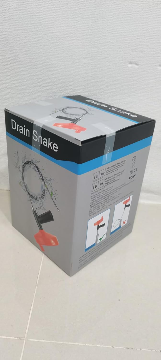 Drain Snake Auger 33 Feet, Plumbing Snake Drain Hair Clog Removal Tool, Sink Unclogger Drain, Heavy Duty Toilet Snake Auger, Cleaner Tool for Bathroom Kitchen Tub Shower Drain Clog Remover with Gloves