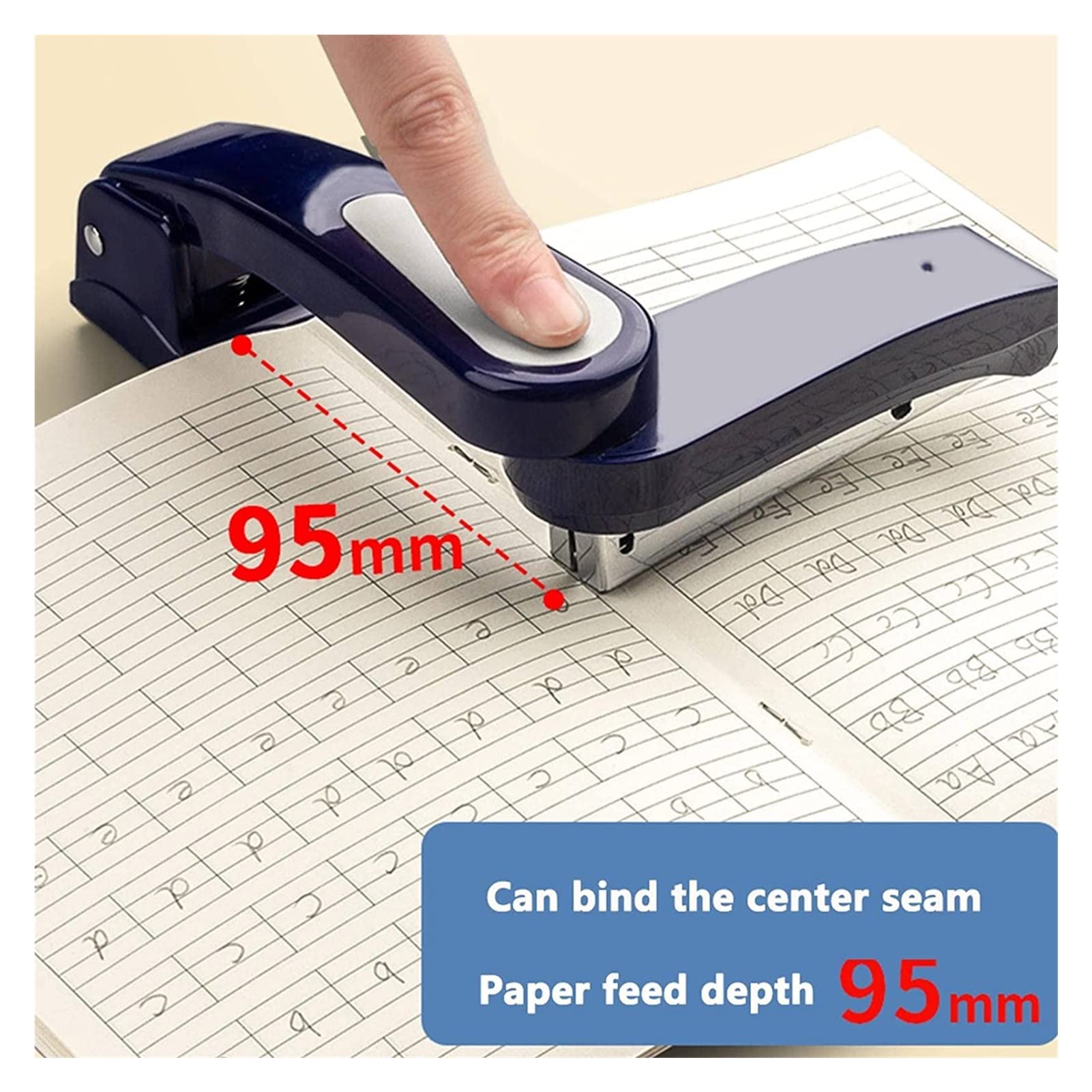 Kleines Büroheftgerät 360 Rotation Heavy Duty Hefter Use24 / 6 Heftklammern Mühelose Lange Hefter Schulpapierhefter Büro Bücherbinderbedarf Effortless Desktop Heftgerät (Color : A)
