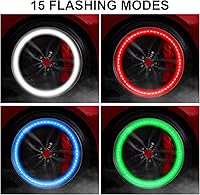Vista 5 de 8 piezas de luces de neumáticos de automóvil, válvula de rueda, luces de tapa de lámpara de vástago de automóvil, luces LED solares para neumáticos