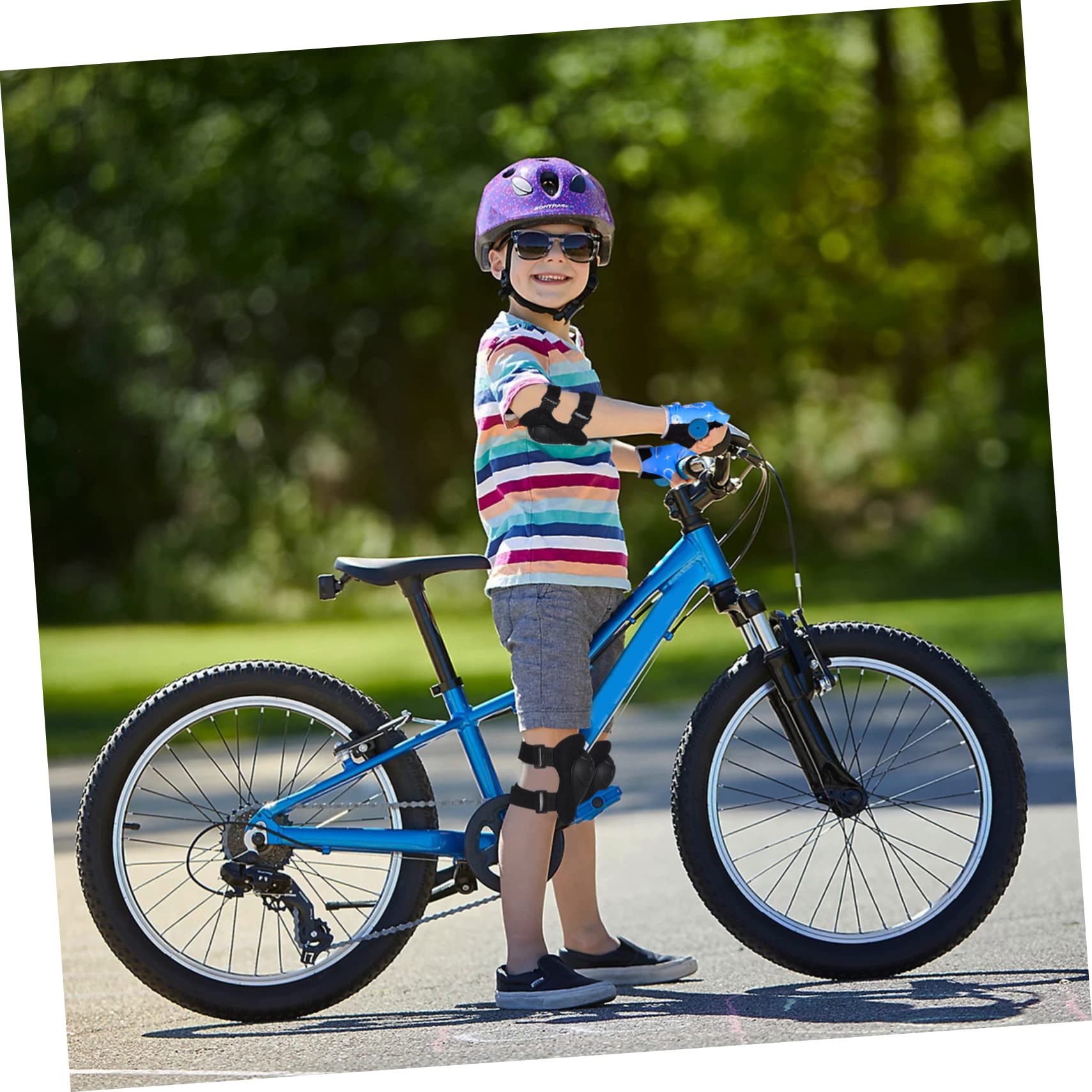 BCOATH 1Set Protective Gear Set Knee Elbow Wrist Pads for Skating Cycling and Breathable Lightweight and Comfortable Safety Gear for Boys Includes