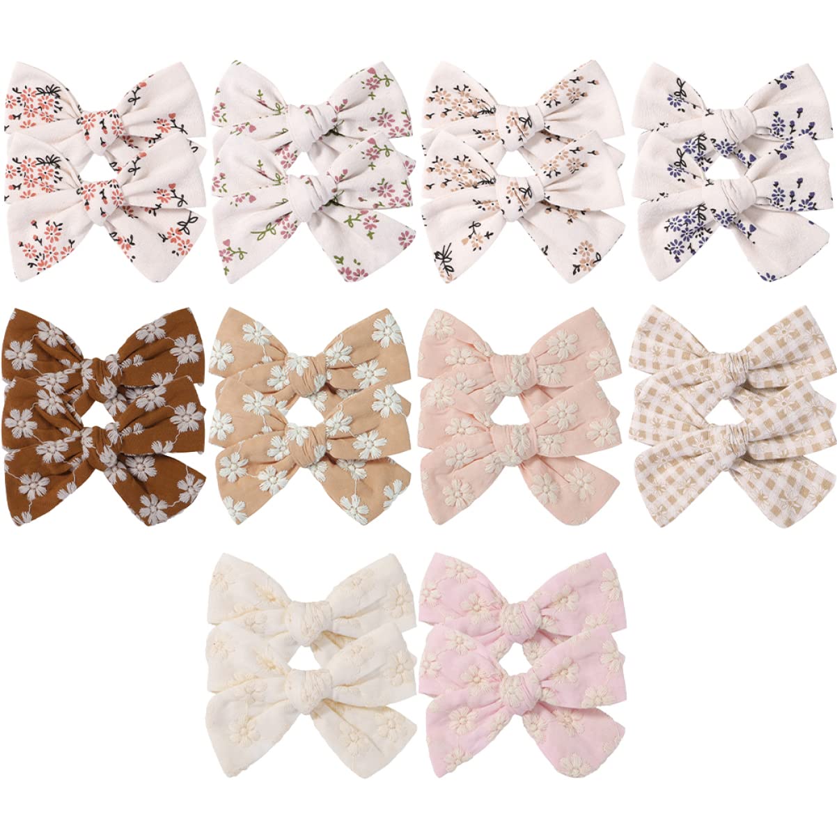 VICASKY 20 Pezzi Fermagli per Chioma Bambina Fiocco in Nastro Grosgrain in Poliestere, Leggeri e Colorati, Accessori per Compleanni e Feste Ragazzo Ragazza Stile Casuale