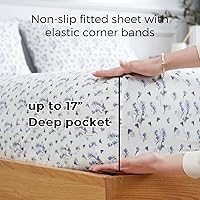 Vista 28 de HENGWEITEXT 18 Inch Cal King Sheets Deep Pocket,4 Piece Sheet Set Breathable and Cooling,Microfiber Sheet Set Deep Pocket,Wrinkle Free Shrinkage &