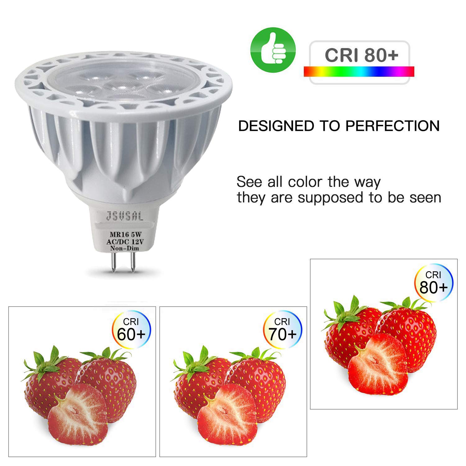 (6 paquetes no regulables, MR16, bombillas LED, 5 W, 50 W, 50 W, equivalente, Daylight White 5000 K, 12 V, bajo voltaje, MR16, GU5.3, bombilla para exteriores Landscape Flood Track Lighting,650