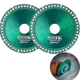 Composite Multifunctional Cutting Saw Blade, 2022 New 4 Inch Ultra-Thin Saw Blade for Angle Grinder, Ceramic Tile Glass Cutting Disc for Wood Marble PVC Pipe 2Pcs