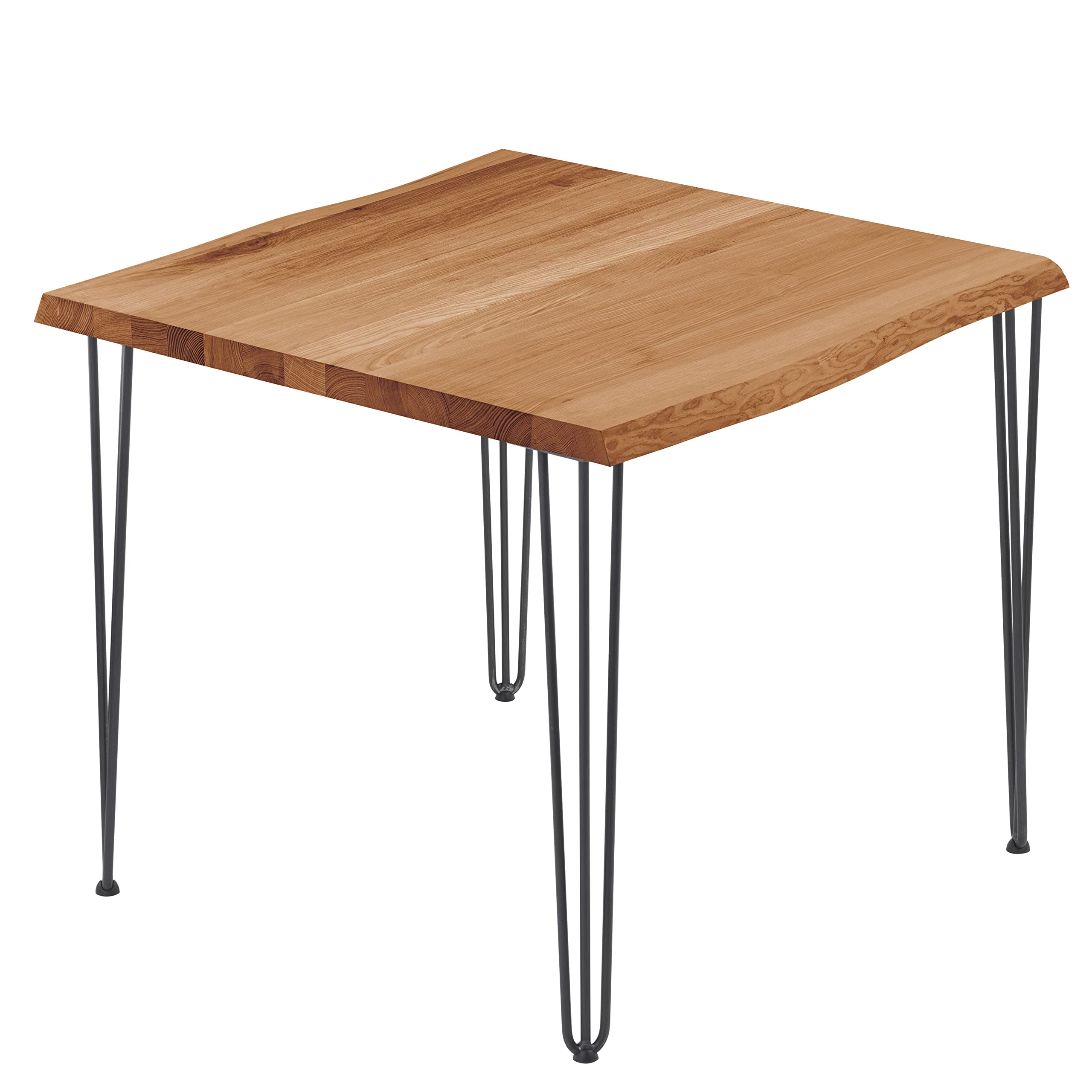 LAMO Manufaktur tavolino da caffe’ tavolo cucina tavolo da soggiorno 60x60x76 cm (Lun x Prof x Alt), Creativo, Frassino Scuro/Acciaio Grezzo Laccato, LBB-01-A-004-0000Cr