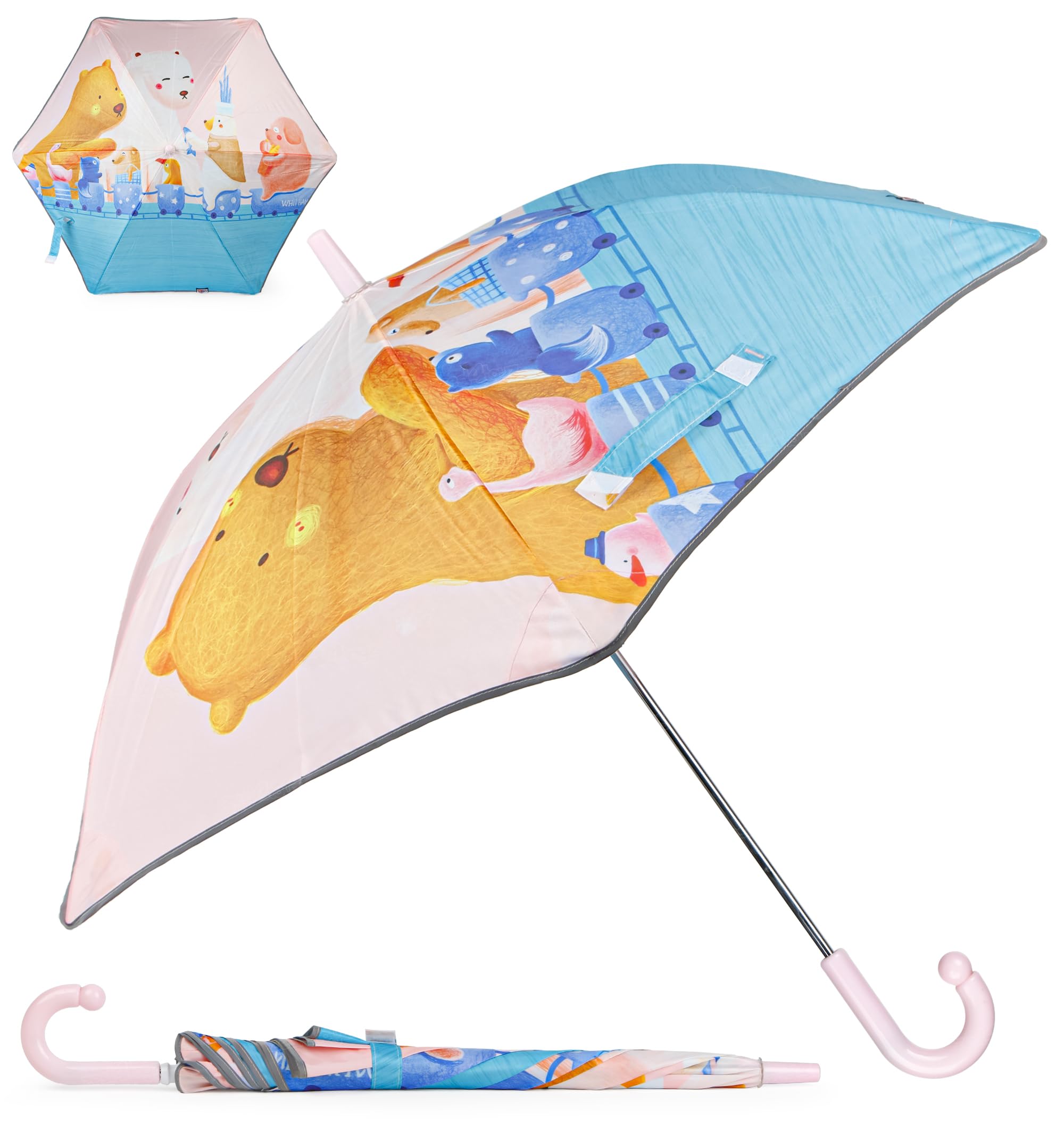 Umbrella for Kids with Manual Open Compact Folding Design Lightweight and Durable Rain Cover for Boys and Girls Age 3+-image-48