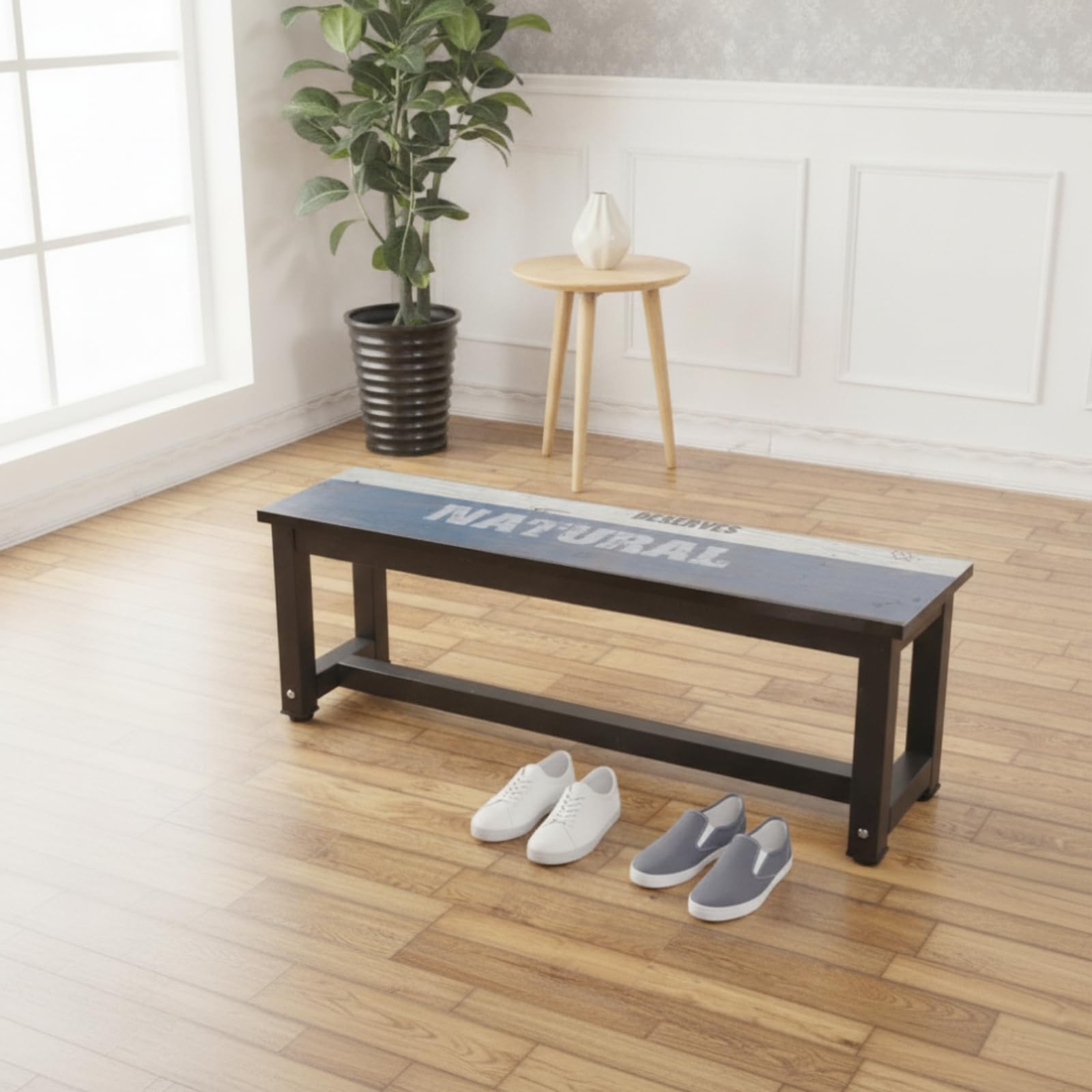 Scarpa Sgabello Riposo Multifunzionale in Ferro Verniciato E Piano a Bassa Manutenzione Adatta per Entrata di, 120cm X 30cm X 45cm, Effetto Marmo Con Struttura Dorata
