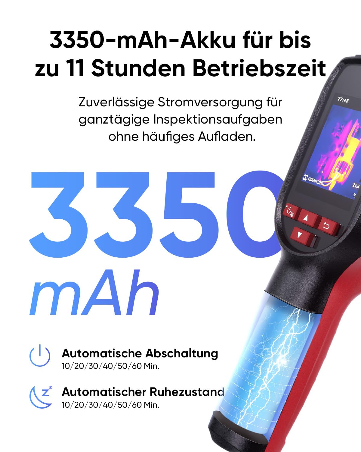 HIKMICRO D01 Wärmebildkamera, SuperIR 240 x 240 IR-Auflösung, SuperScene Smart Scene Recognition, 96 x 96 IR-Auflösung Wärmebildkamera, 3350mAh für 11 Stunden Akkulaufzeit, -20°C bis 400°C