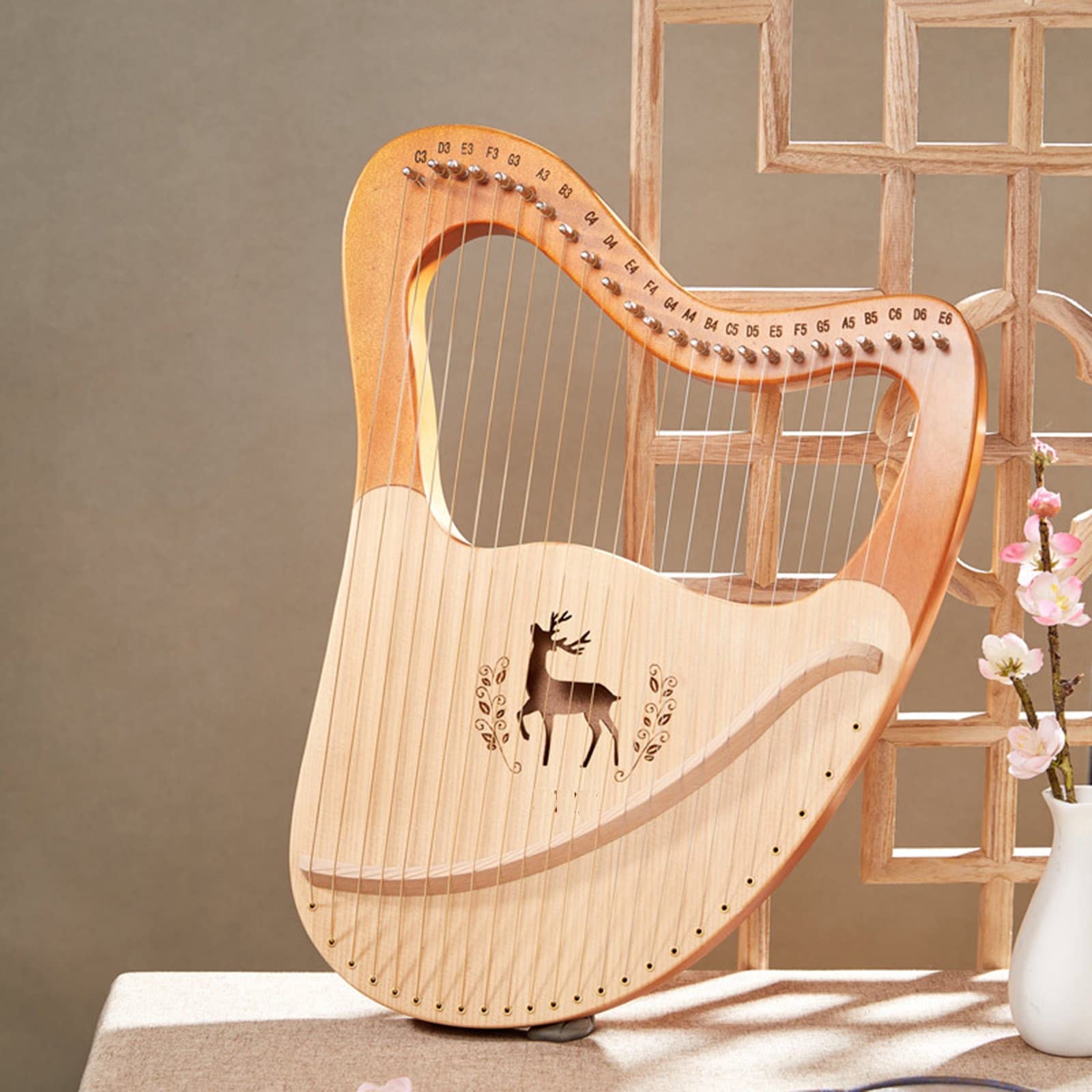 Amazon.co.jp: Lyre Harp,21/24/27/32 Metal Strings Mahogany