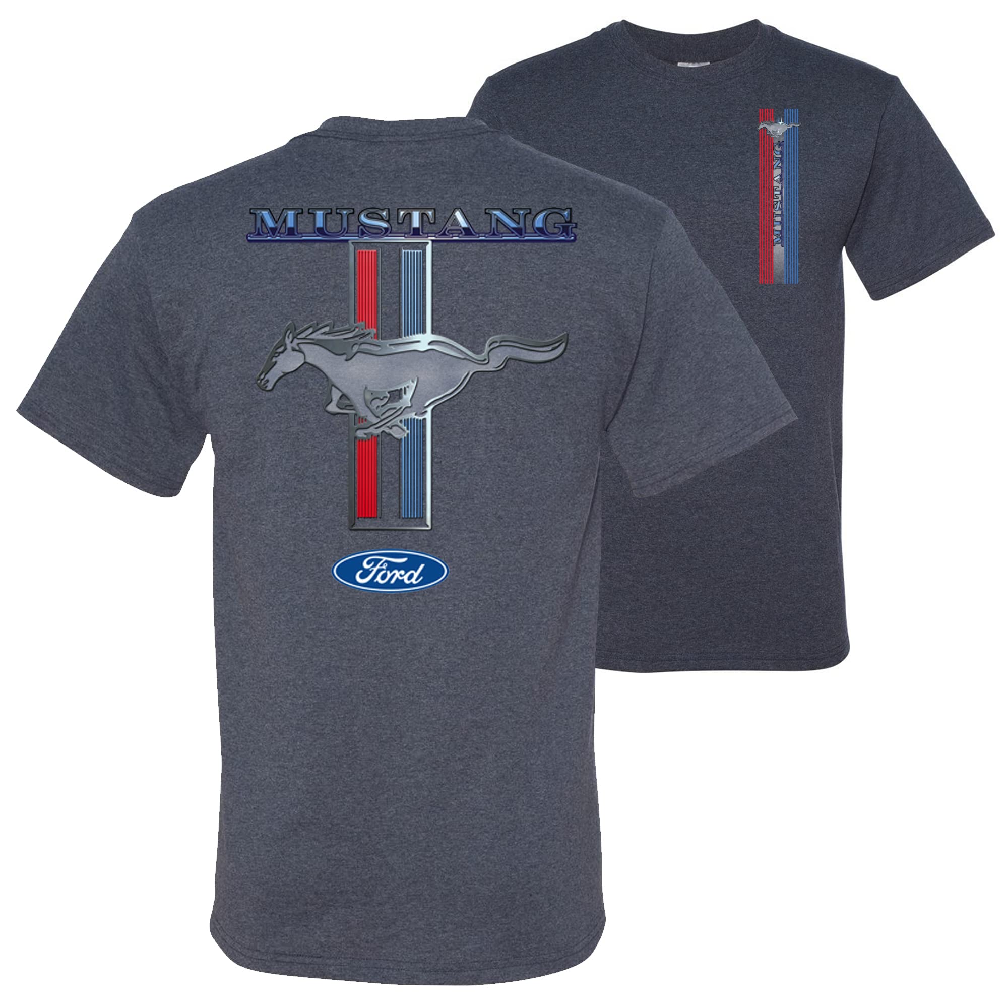 Ford Mustang Pony Official Licensed Logo Front and Back Mens T-Shirts