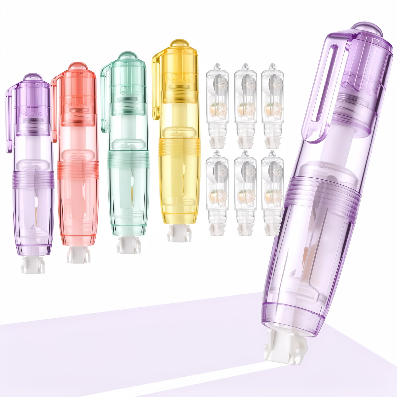 Yoosso 10 Stück Korrekturroller Set, 6mm × 6m Correction Tape Korrekturroller Weiß für Büro und Schule(4×Korrekturmaus Pen,6×Nachfüllungen)
