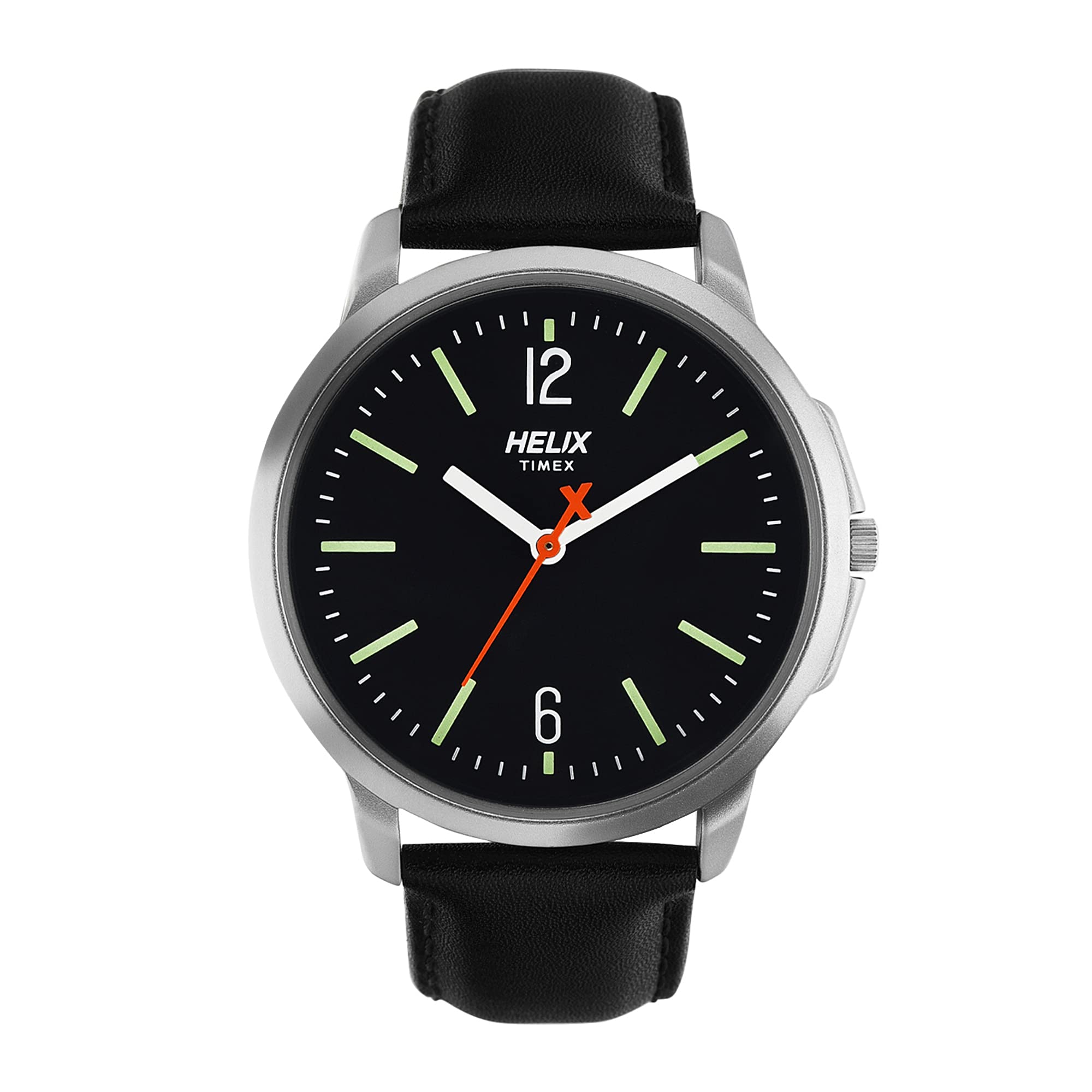 Helix by Timex Black Round Analog Watches for Men | Quartz Movement Leather Strap Men Watches | Upto 30 m Water Resistance with Buckle Closure | Gift for Men TW027HG01 (B01MYONB4S) Amazon Price History, Amazon Price Tracker