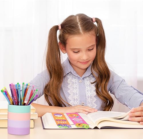 Miniatura 5 de Teling 60 marcapáginas perfumados y lápices perfumados, regalos de Navidad, divertidos lápices de frutas a granel para niños, marcadores olorosos