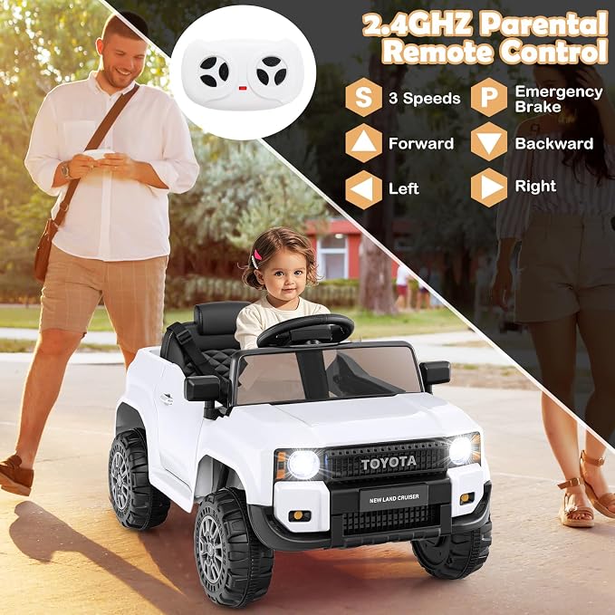 Coche Eléctrico Infantil Toyota Licenciado 12V con Control Remoto miniatura 5