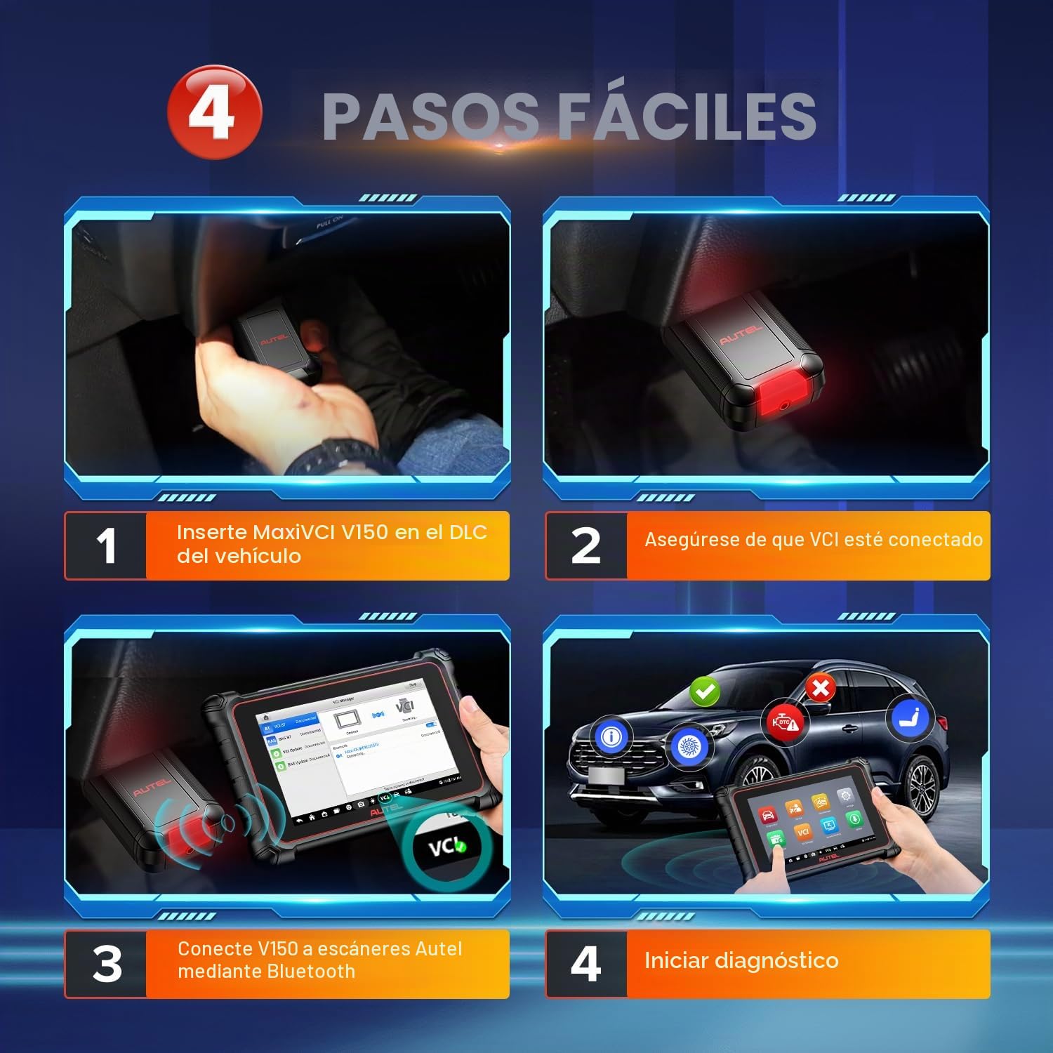 Autel MaxiVCI V150 VCI150 Adaptador Inalámbrico, Interfaz Comunicación