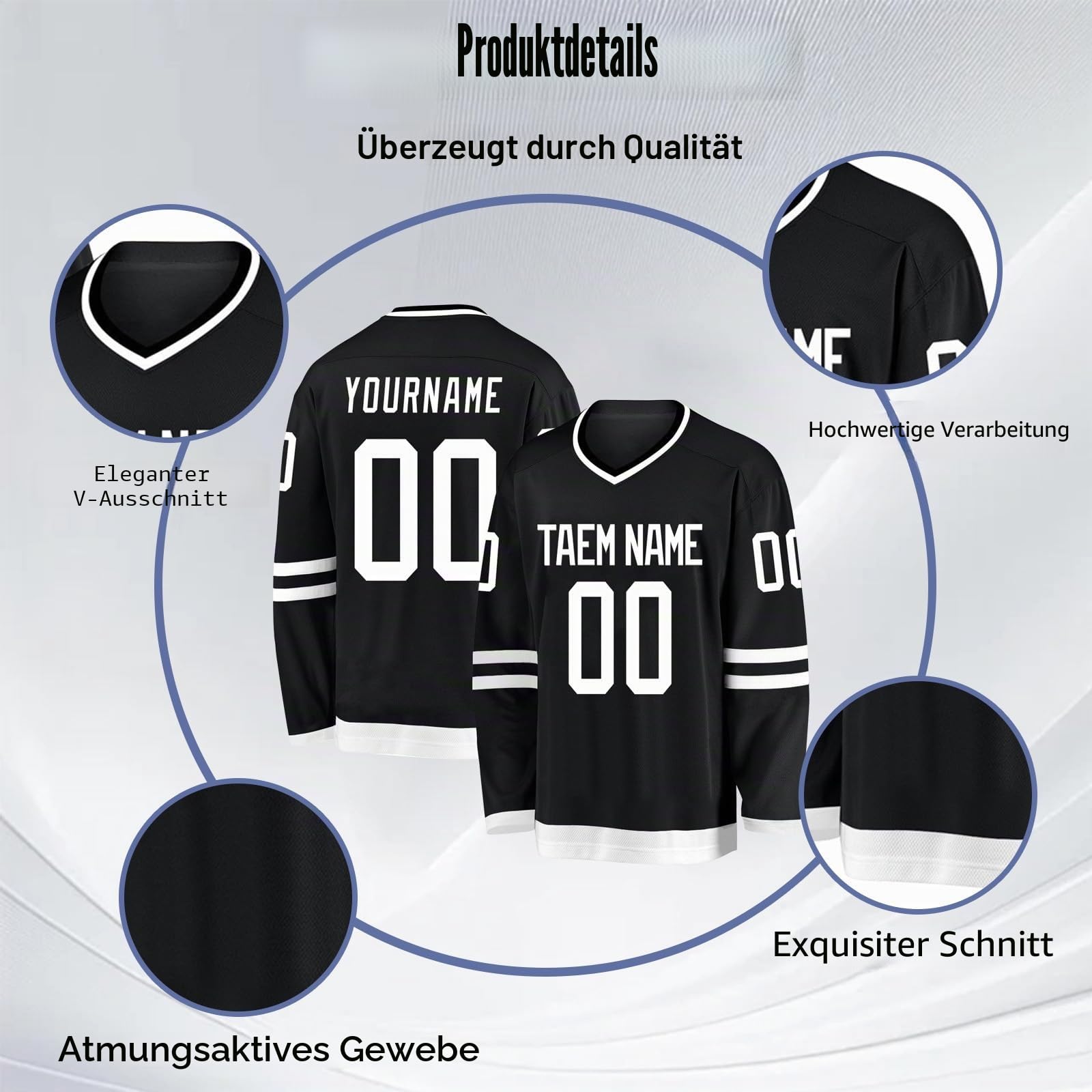 Hockey-Trikot, personalisierbar, mit Ihrem Namen, Team/Nummer, Hockey-Trikot mit Namen, geeignet für Geschenke für Kinder und Erwachsene, Stil 3 KAN0827A