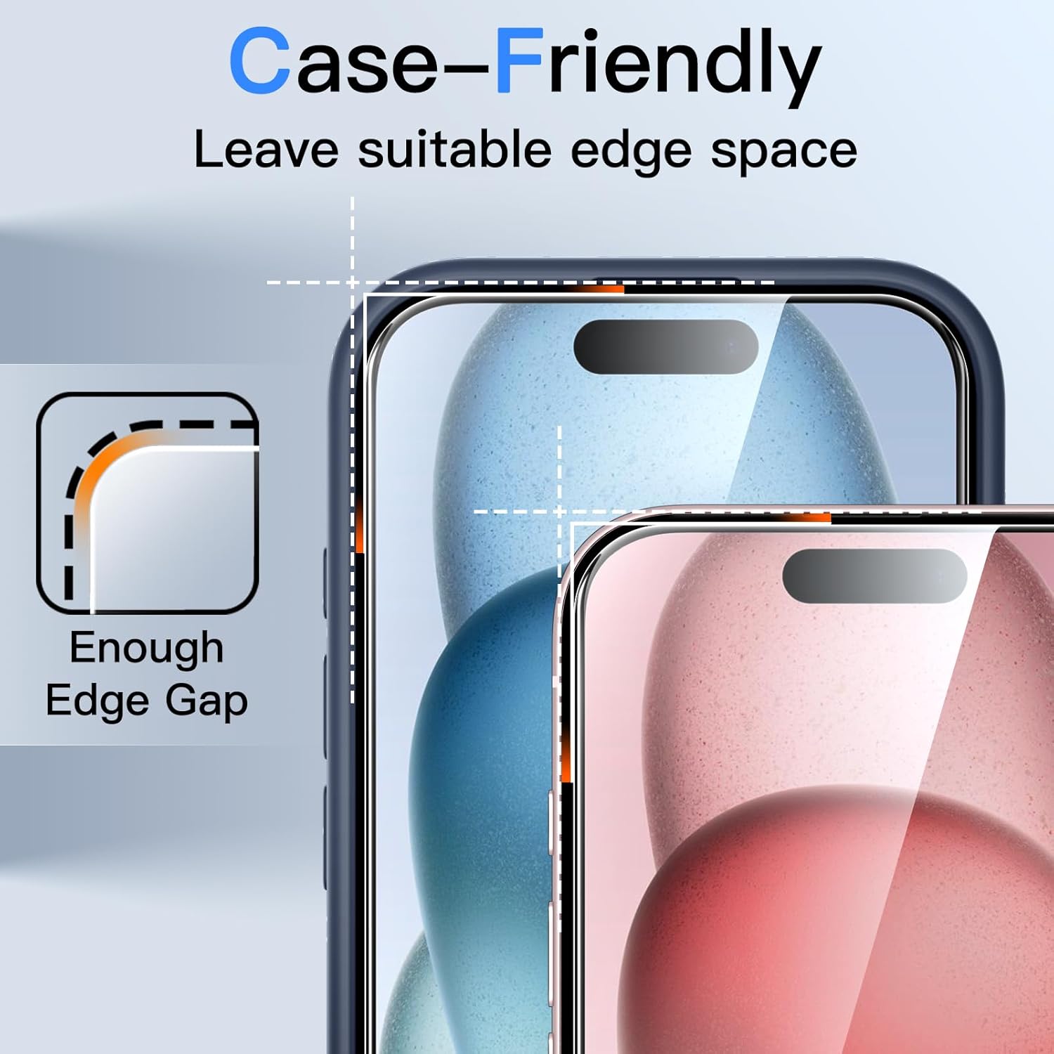 JETech 360 Degree Privacy Screen Protector for iPhone 15 Plus 6.7-Inch, 4-Way Anti-Spy Tempered Glass Film with Easy Installation Tool, 2-Pack