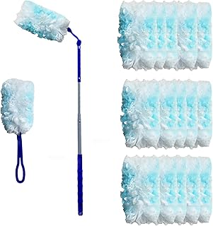 UKEENOR 180Â° Dusters Multi Surface Duster Refills Kit Extender Handle (1 Long Handle to + 1 Short Handle + 15 Duster Refill)