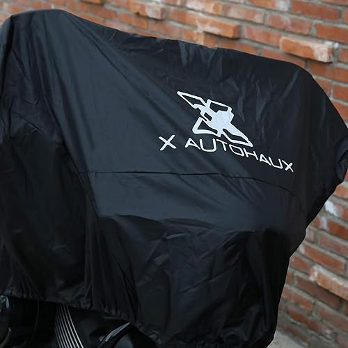 Vista 45 de X AUTOHAUX Funda para motocicleta, ligera, media cubierta, impermeable, para exteriores, lluvia, polvo, color plateado, tamaño XL, para la mayoría
