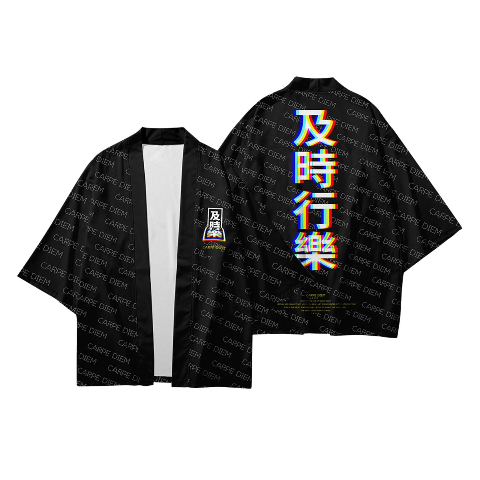 Conjunto de kimono para hombre, estampado japonés, cárdigan de manga 3/4, chaqueta y pantalón sueltos de dos piezas, trajes de verano tradicionales, albornoz tradicional, pantalones harén