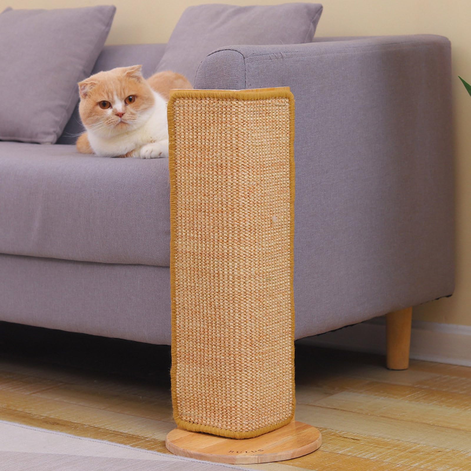 No Drilling Wall Sofa Couch Corner Cat Sisal Scratcher,Scratching Post,Replaceable Sisal Scratch Pad Mat, Couch Protector
