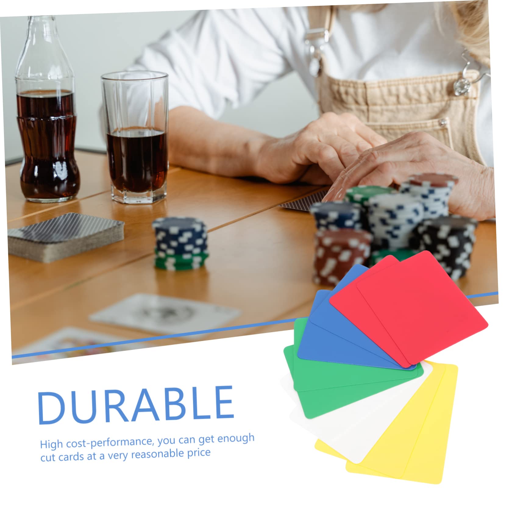 Abaodam 50 Pcs portátil póquer Poker Set Playing Cards Tarjetas Tarjetas puntuación plástico póquer presionando Escritorio