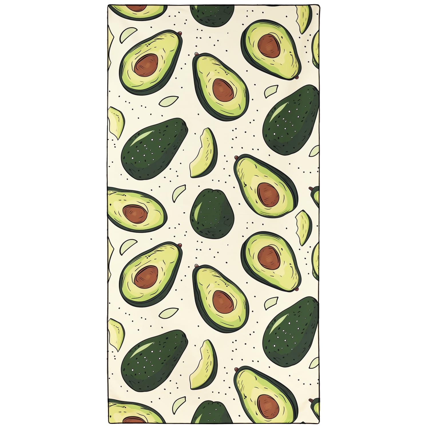 YISUMEI Avocado Beach Towels for Adults Extra Large 180 x 90 cm, Fruit Pattern Print Microfibre Quick Dry Towel for Travel Swimming Camping Sports