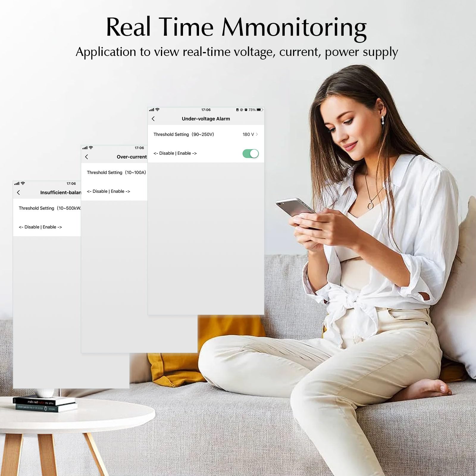 eMylo Misuratore di energia WiFi intelligente, contatore digitale LCD a 3 fasi su guide DIN, misuratore di consumo di energia, 80A 230-400V, supporto Alexa Google Assistant App Controllo remoto per ca