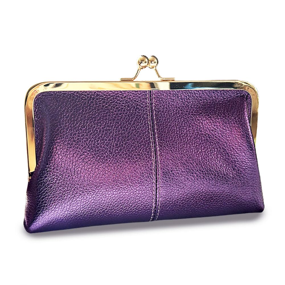 AprinCtempsD Damen Clutch Tasche aus Echtem Leder Kleine Han