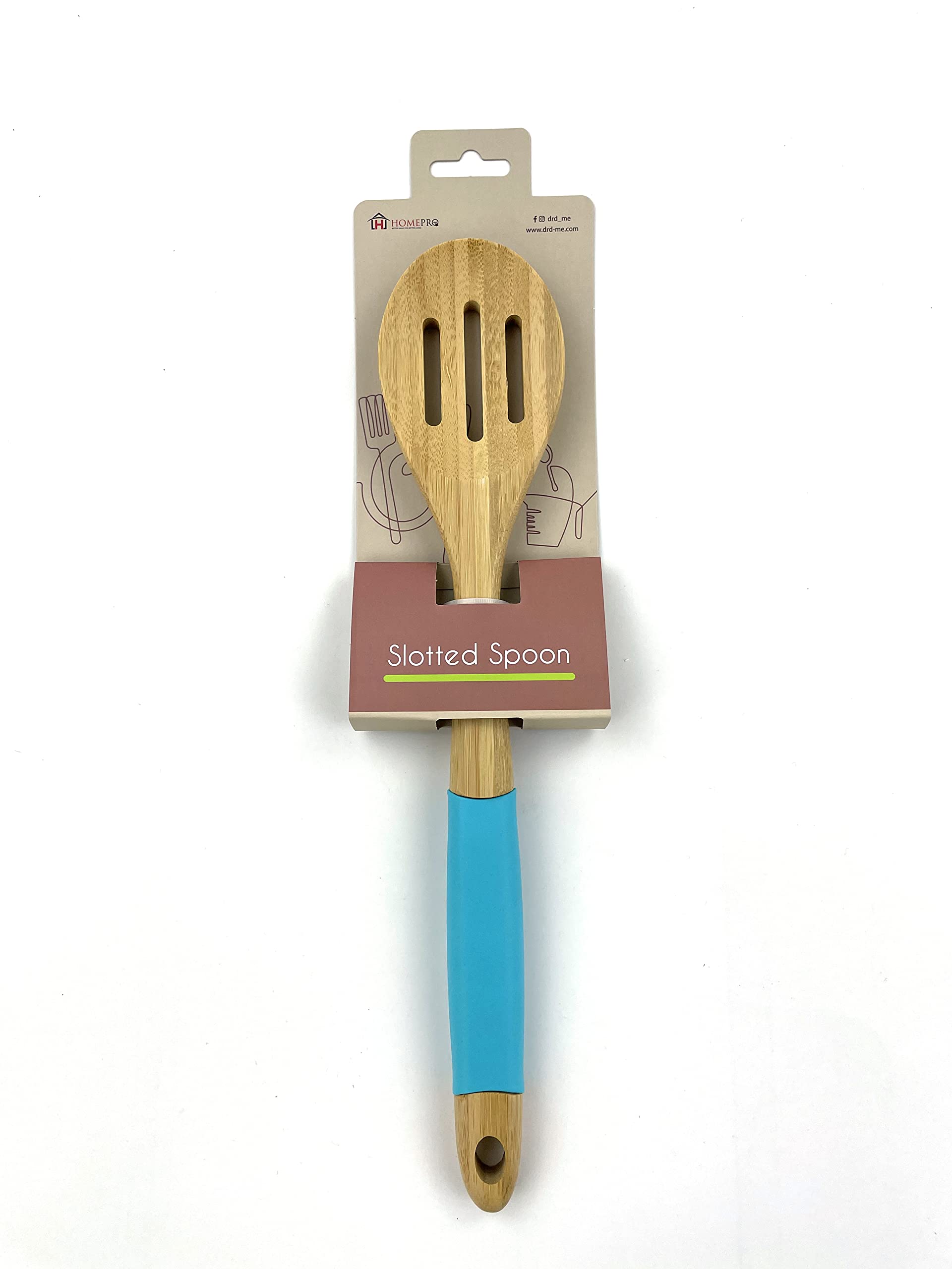 HOMEPRO Better Value for Better Living Home Pro Bamboo Slotted Cooking Spoon Assorted Color, 5296