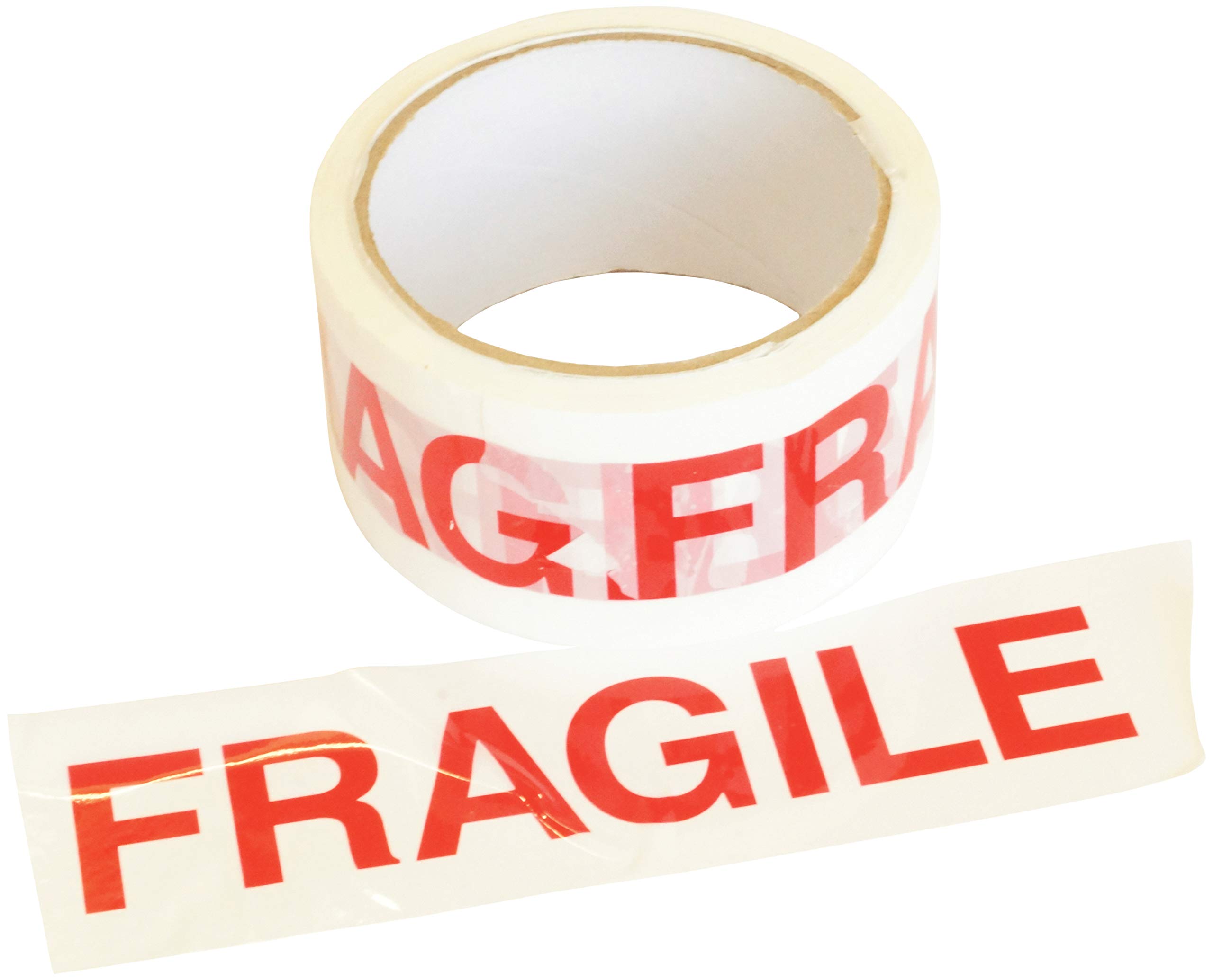 Netagon White & Red Heavy Duty Strong Red & White Fragile Packing Parcel Big Tape | 48Mm X 66M | Pack Of 2