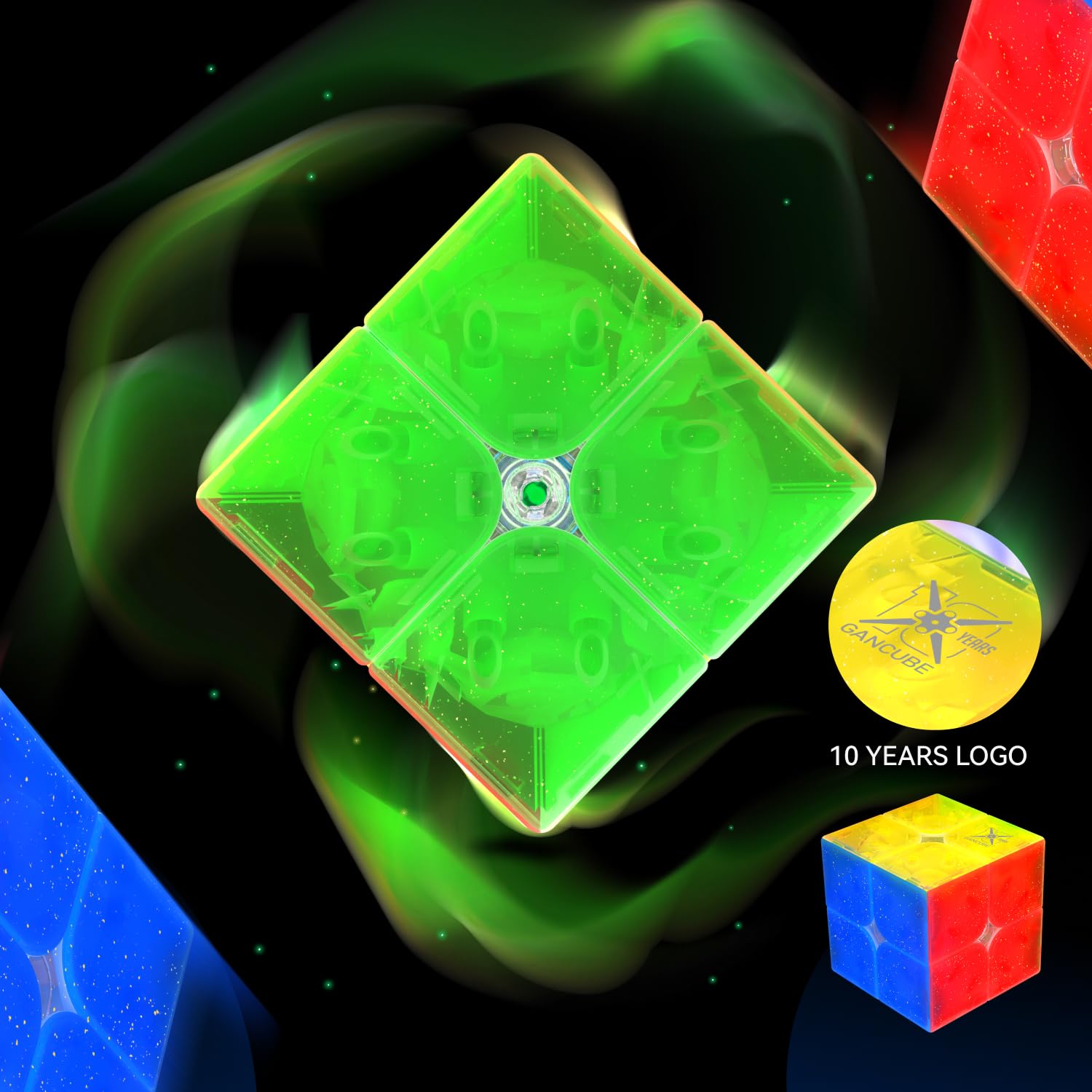 GAN 251M Leap Speed Cube 10th Anniversary Edition, 2x2 Magic Cube Translucent Design Mini Cube Puzzle Toy - Image 3