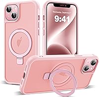 Vista 151 de Funda de grado militar compatible con iPhone 14 Plus de 6.7 pulgadas, con soporte magnético invisible tipo anillo, compatible con MagSafe y gran