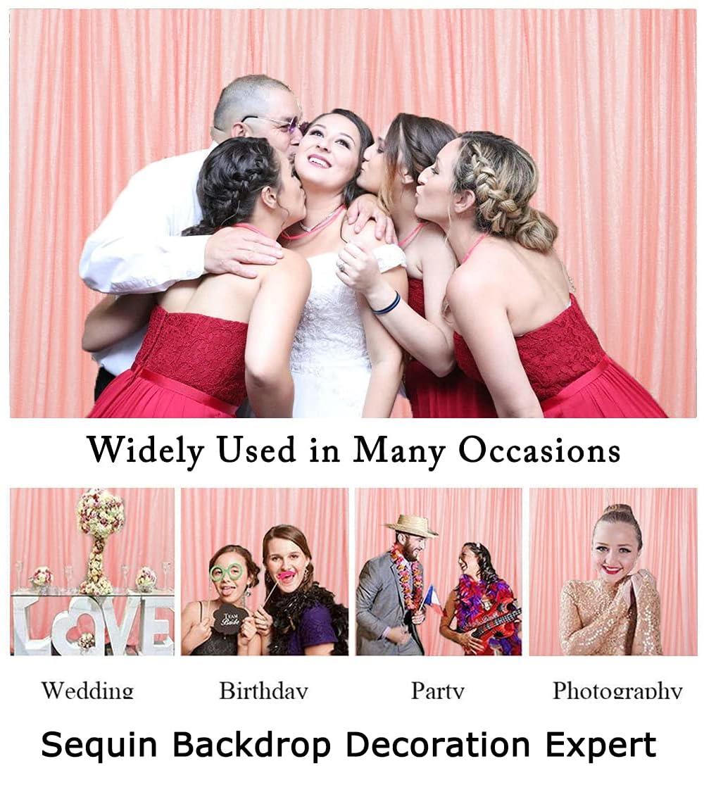 ShinyBeauty 5FTx7FT Sequin Backdrop Curtain Sparkly Fuchsia Photo Backdrops Shimmer Photography Background Wedding Drapes Glitter Backdrop Curtain for Party Birthday: 5FTx7FT Pink