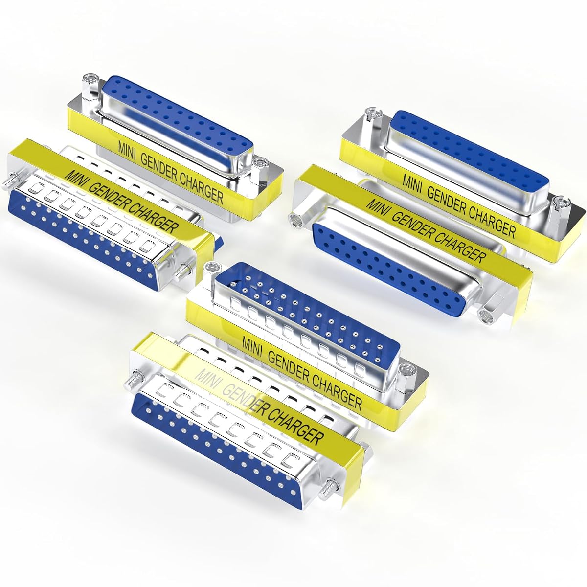 Warmstor 6-Pack DB25 25Pin Female to Female Male to Male Mini Gender Changer