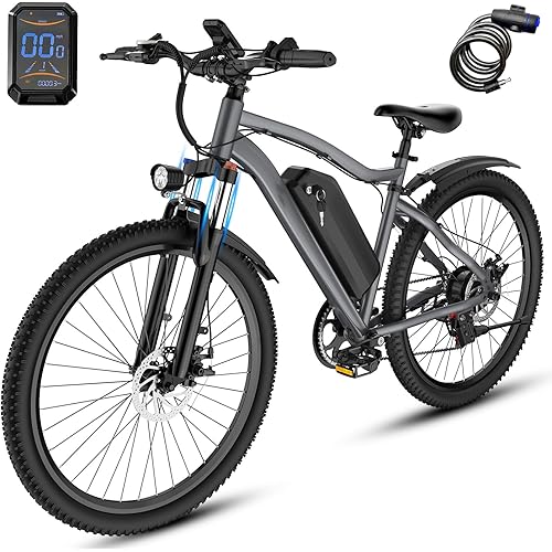Electric Bike for Adults, 26" Commuter Ebikes with 5-Level Pedal Assist & 7 Speed Gears, 25MPH, 720W Motor, 375Wh Battery, 50 Miles, Lockable Suspension Fork, Lightweight Electric Mountain Bicycles.