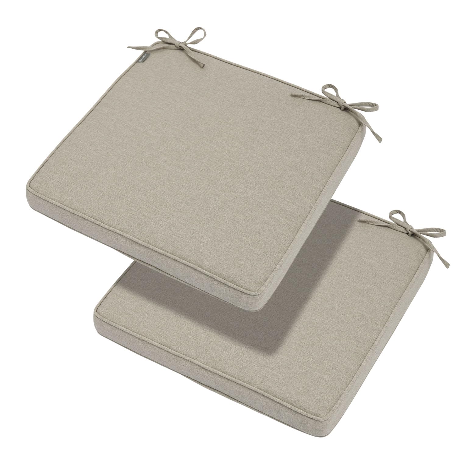 Photo 1 of Magpie Fabrics Indoor Outdoor Waterproof Square Chair Cushion, 18" x 18" x 2.5", 2 Pack, Water Resistant Seat Cushions, for Patio Garden Office, Taupe