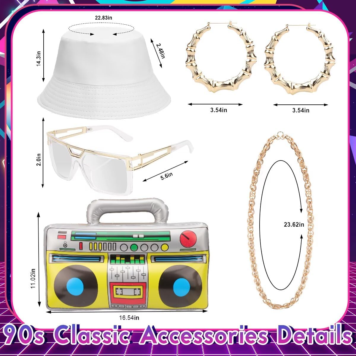 VillbeCoser Hoodies Jumpsuit 80s 90s Outfits for Women Tracksuit Costume One Piece Windbreaker Hip Hop Neon Party