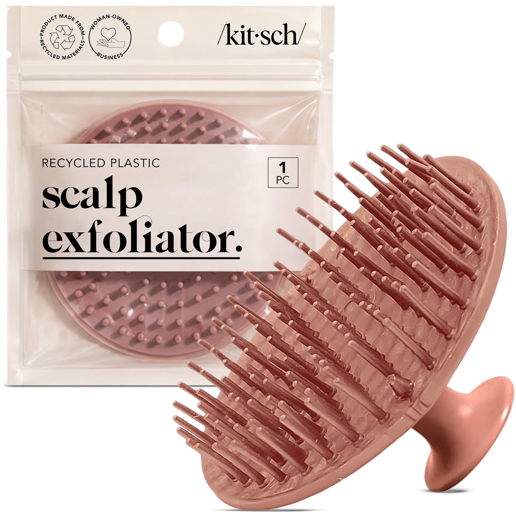 Kitsch Hair Scalp Massager Hair Growth, Shampoo Brush - Scalp Scrubber & Hair Massager for All Hair Types | Hair Brush for Hair Growth | Scalp Brush & Scalp Exfoliator (Terracotta)