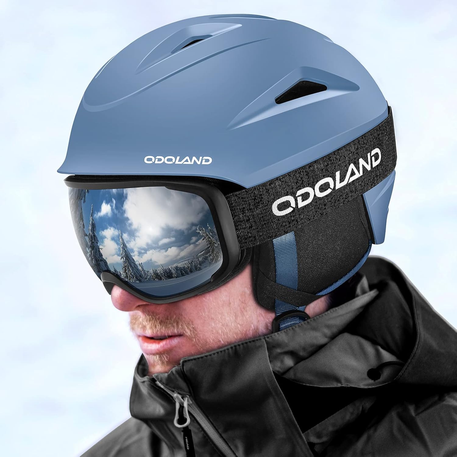 Odoland Snow Helmet, Ski Helmet with Ski Goggles for Snow Sports, Shockproof, Windproof, Safety Snowboard Helmet and Protective Goggles for Men Women and Youth : Sports & Outdoors