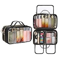 Vista 10 de OCHEAL - Bolsa de maquillaje de viaje, bolsa organizadora de cosméticos portátil, funda para mujeres y niñas, compartimento divisor con cierre