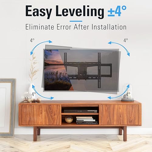Miniatura 6 de Mounting Dream Soporte de pared giratorio e inclinable para la mayoría de televisores de 42 a 75 pulgadas, soporte de TV de movimiento completo con
