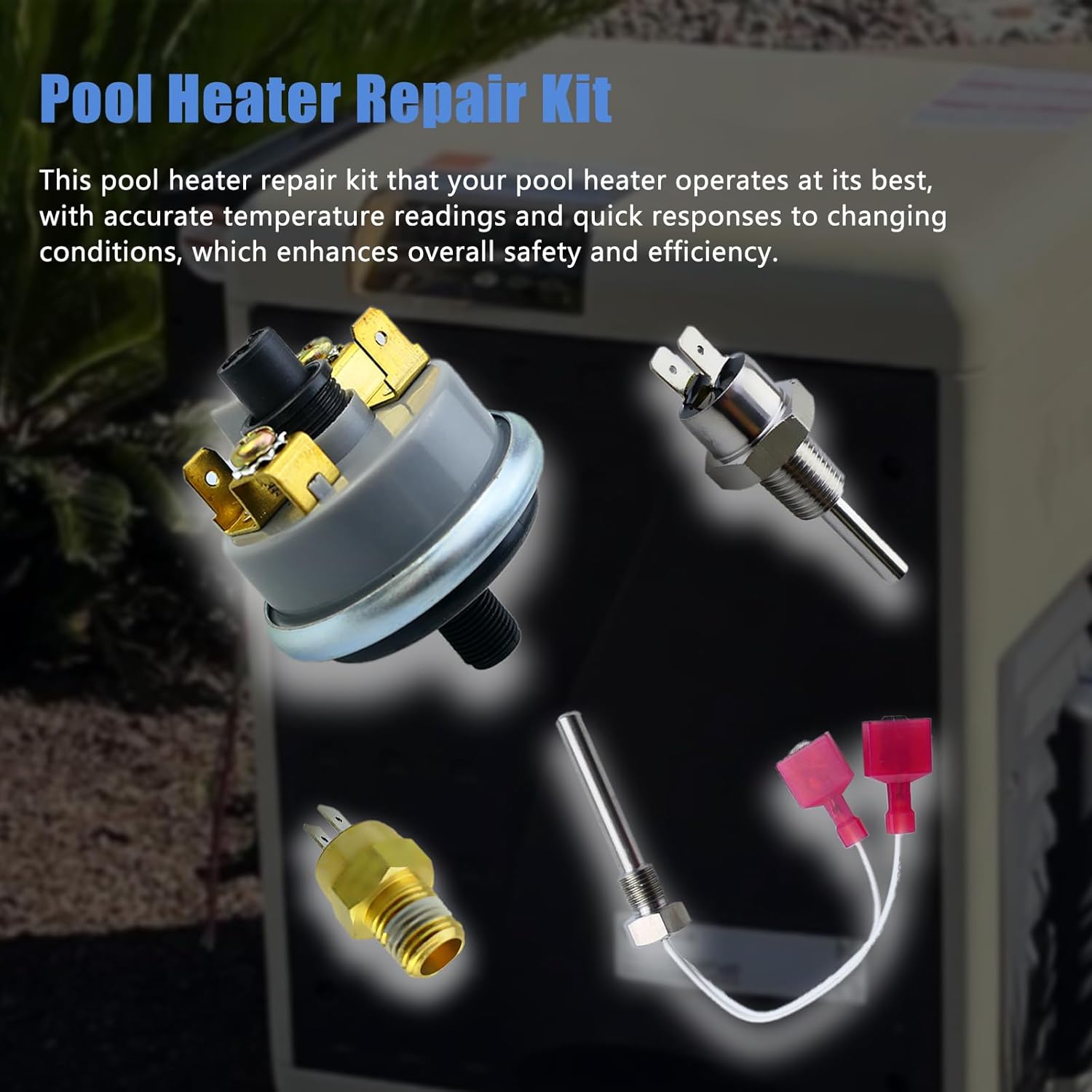 Pool Heater Repair Kit Includes Stack Flue Sensor Thermistor and Switch Fit for Pentair MasterTemp and Max-E-Therm Pool Heaters Replace 42002-0024S 42001-0053S 42001-0060S 42002-0025S 42001-0063S