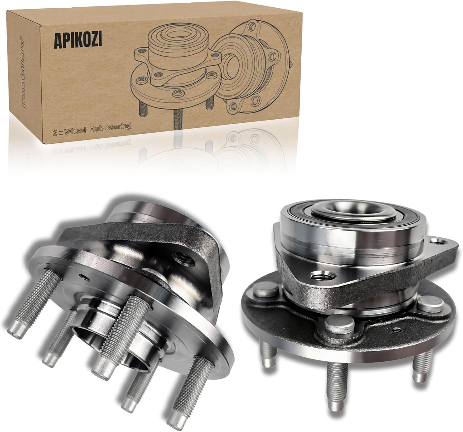 2 Pcs Front Wheel Bearing Hub Assembly Compatible with Nissan Altima 2007 2008 2009 2010 2011 2012 (Fits 2.5L 4-Cylinder Models Only), for 2013 Altima 2.5L Coupe Only, 5 Lug w/Encoder ABS,513294