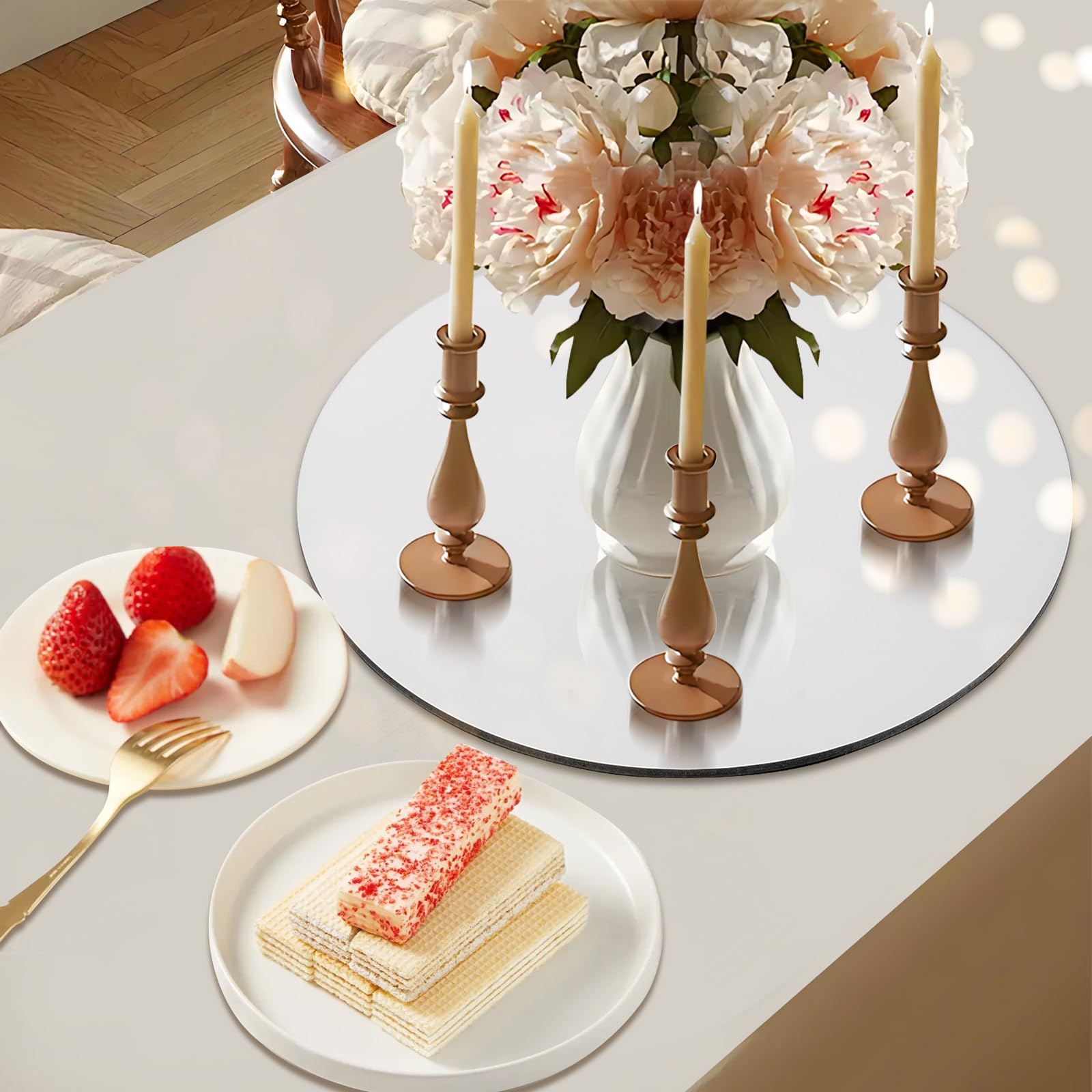 Cheardia Lot de 12 assiettes rondes en verre de 30,5 cm pour tables - 1,7 mm d'épaisseur - Pour décorations de mariage, fête, décoration murale