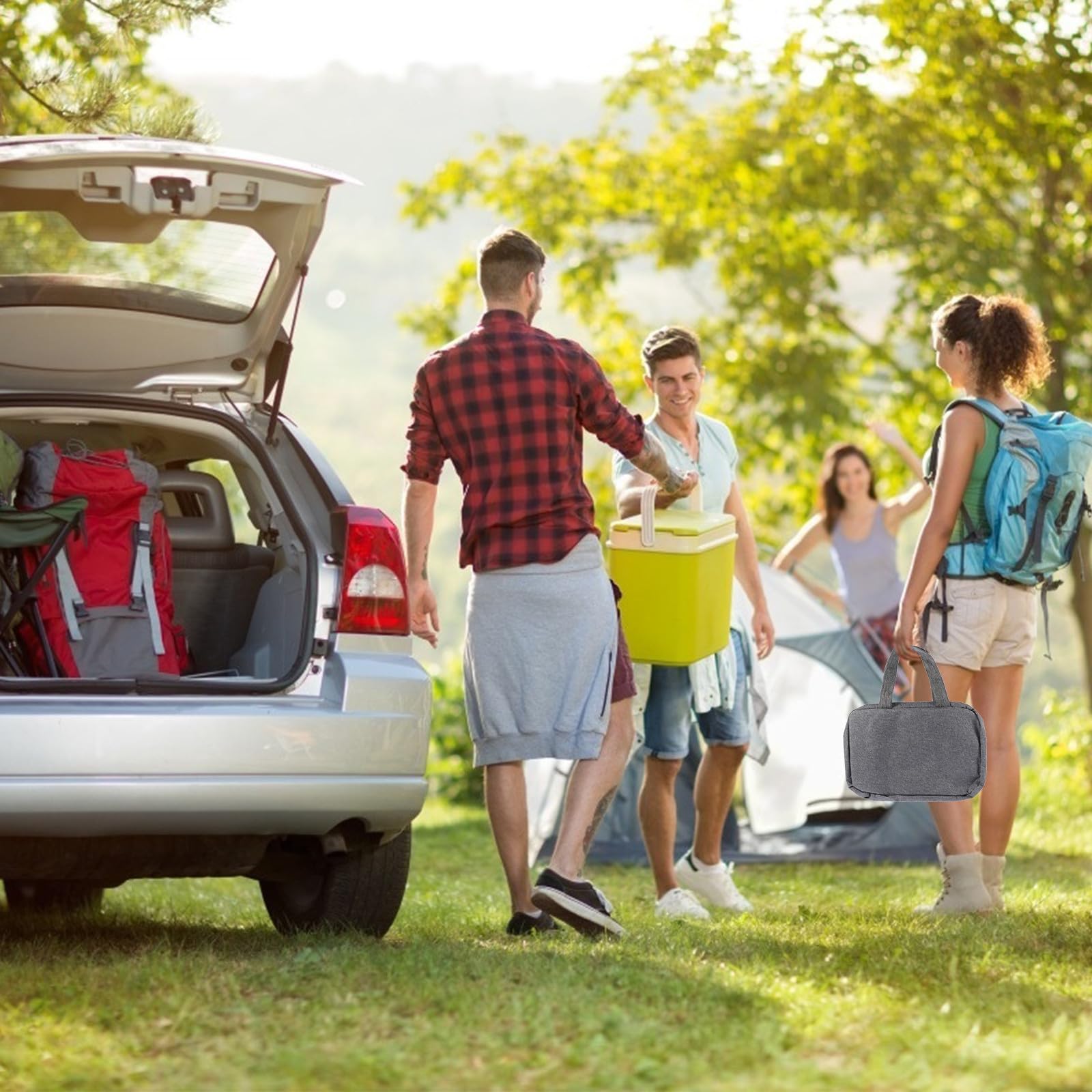 Alipis Borsa da e Rifiniture Accurate Pieghevole da Viaggio in Poliestere Grande Capacità e Scomparti Multipli, Design Compatto per Campeggio e Viaggio