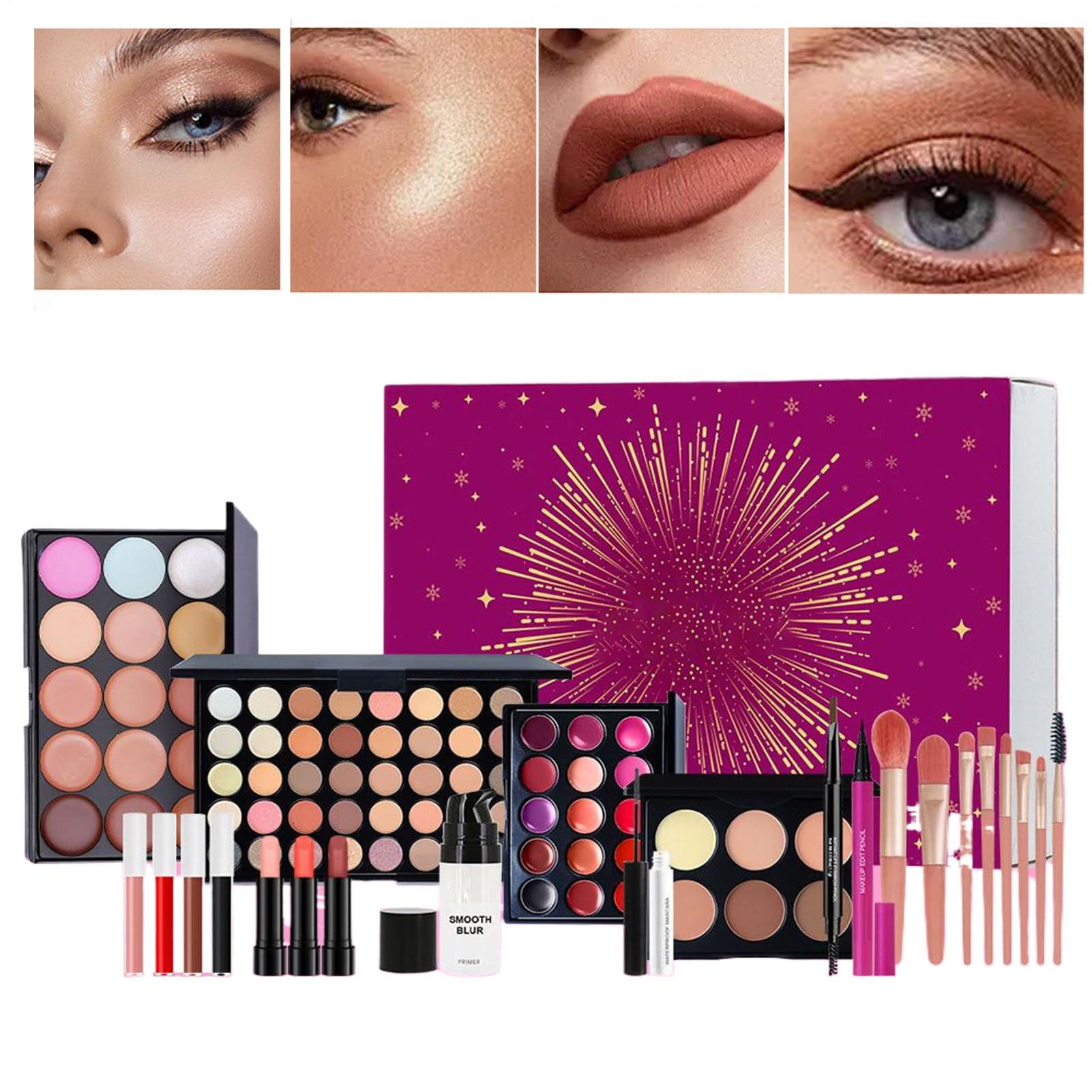 Set Di Trucco | Bellezza Palette di Ombretti Rossetto Pennello | Kit Completo Con Palette Di Ombretti Per Gli Occhi | Per Ragazze Adolescenti Principianti Compleanno Natale Moglie Festa
