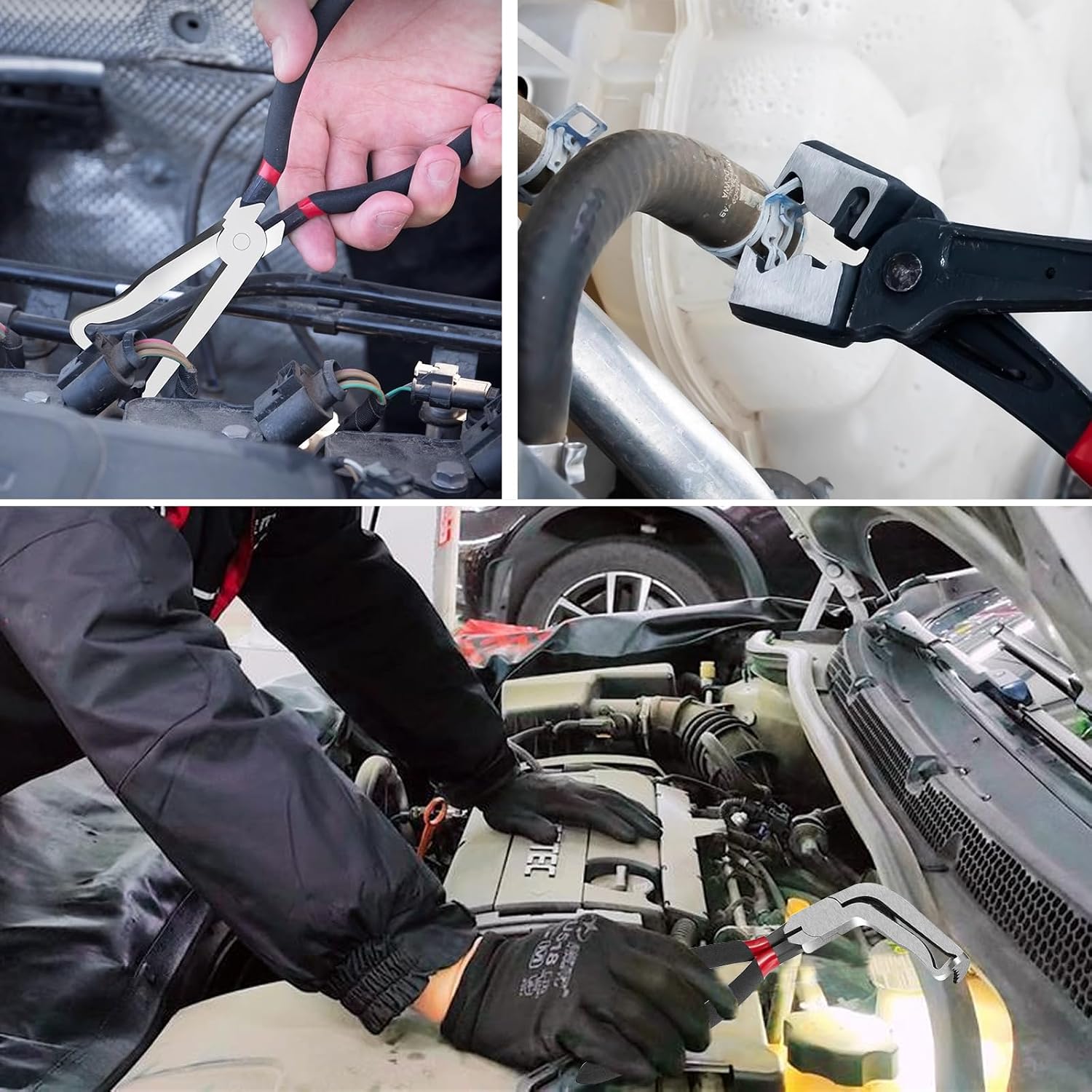 3 Pack Electrical Disconnect Pliers Pro Set,Electrical Connector & Fuel Line Clip Remover Tools Professional Kit for Cars Automotive Electrical Tools Hose Disconnect ToolsTrucks Repair Disconnector